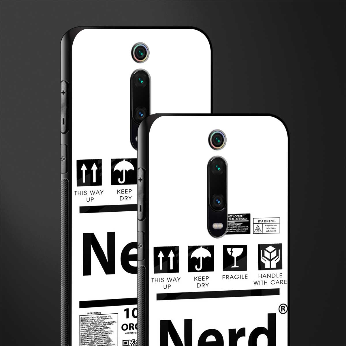 nerd white label glass case for redmi k20 image-2