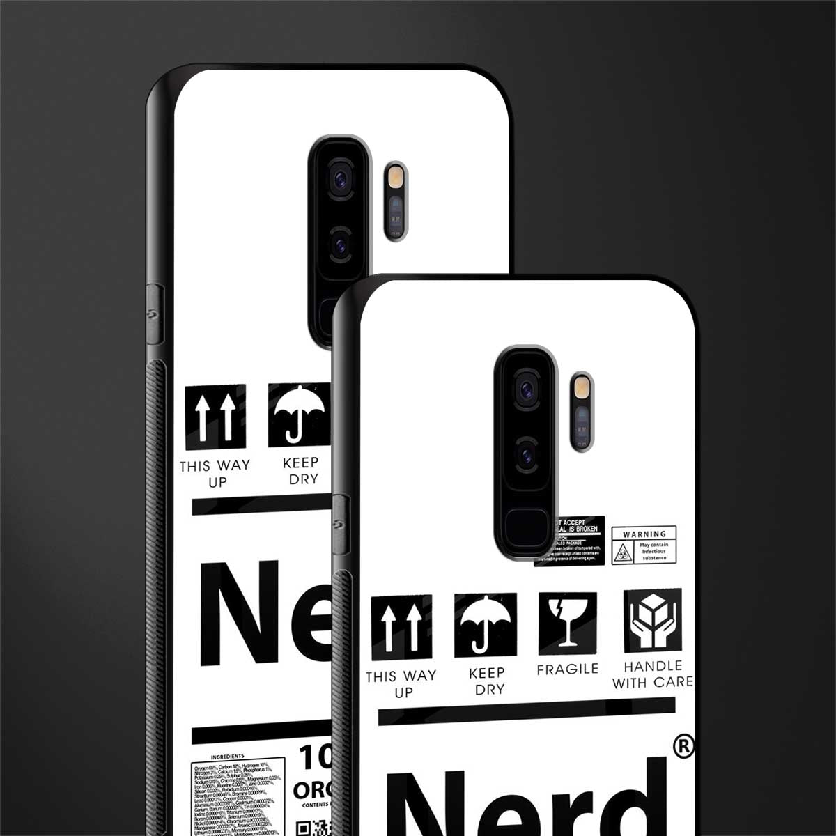 nerd white label glass case for samsung galaxy s9 plus image-2