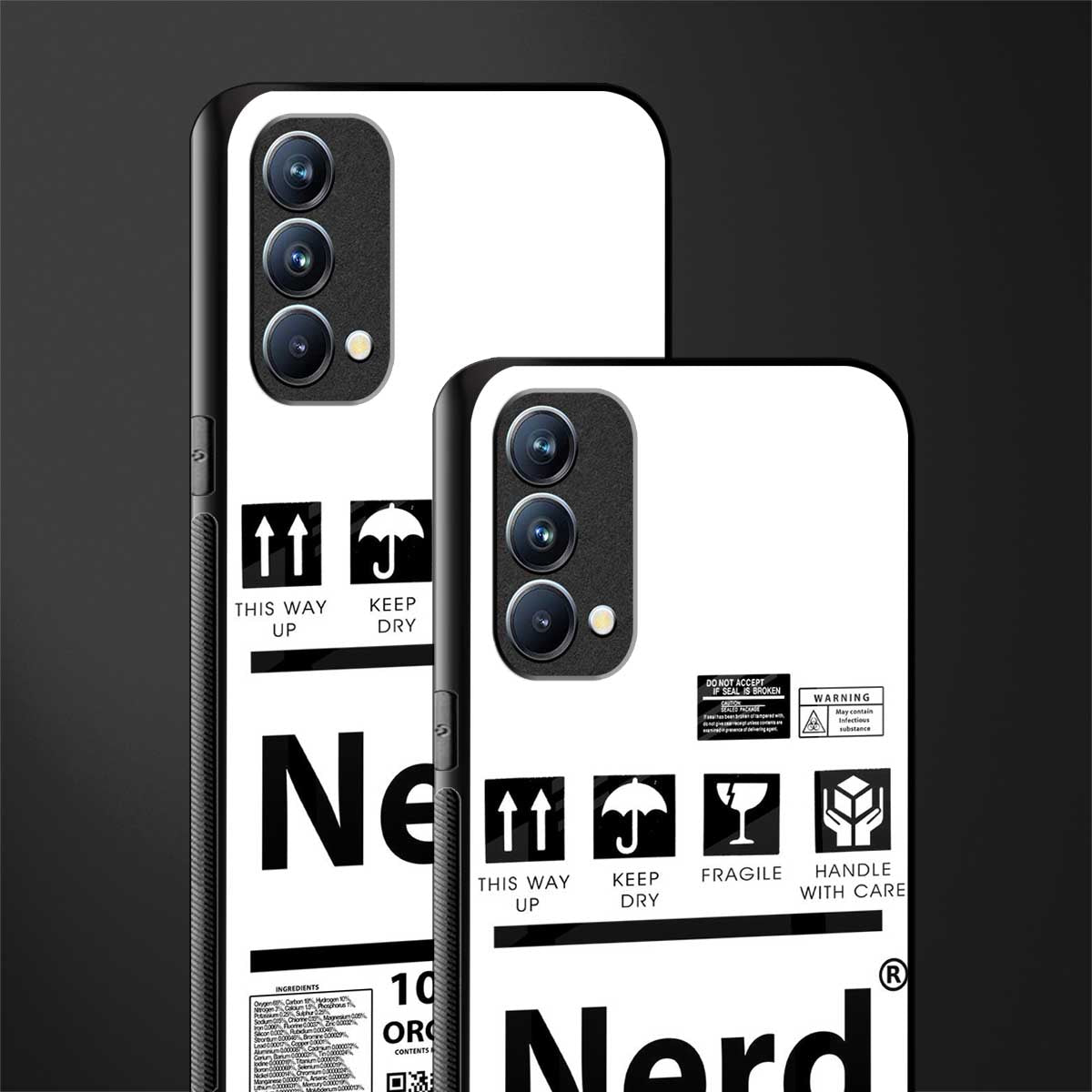 nerd white label glass case for oppo f19s image-2