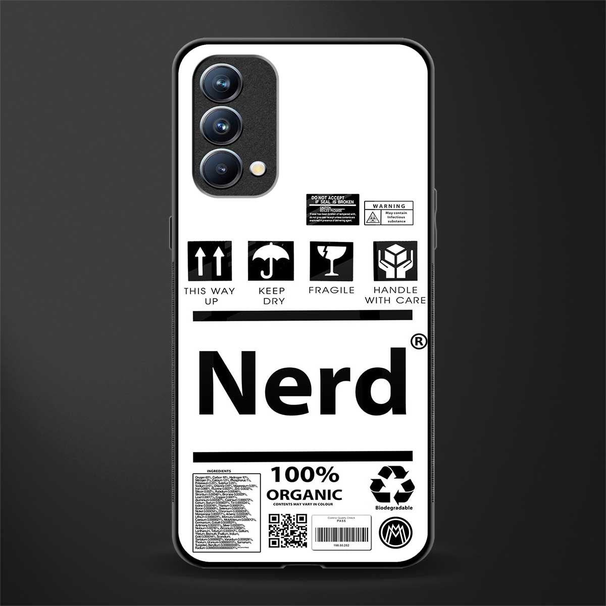 nerd white label glass case for oppo f19s image