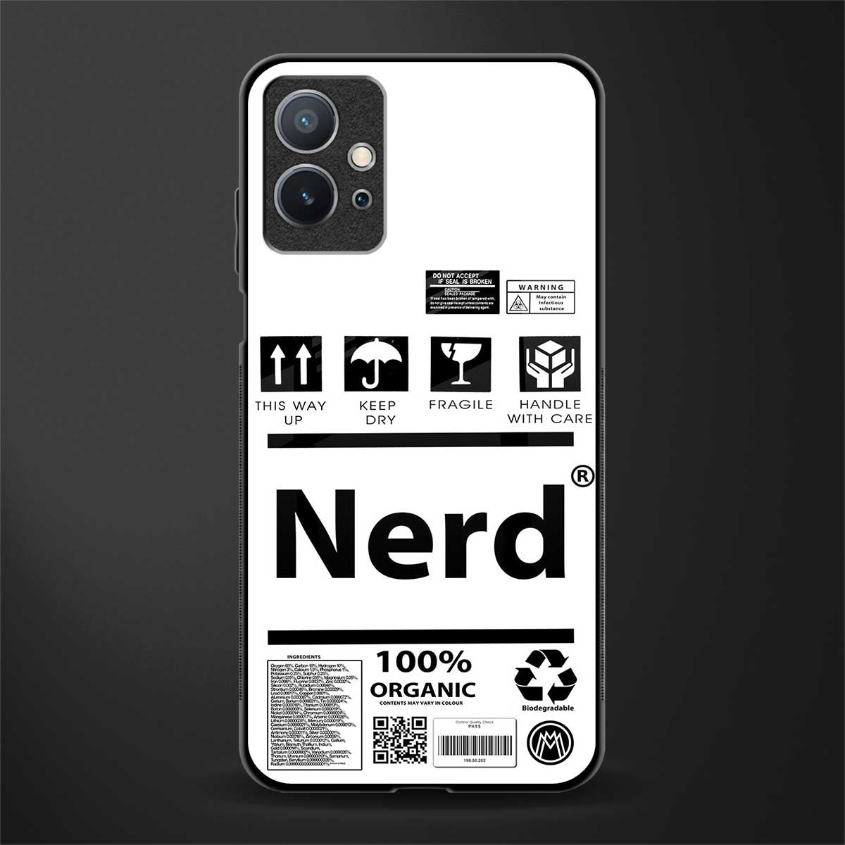nerd white label glass case for vivo y75 5g image
