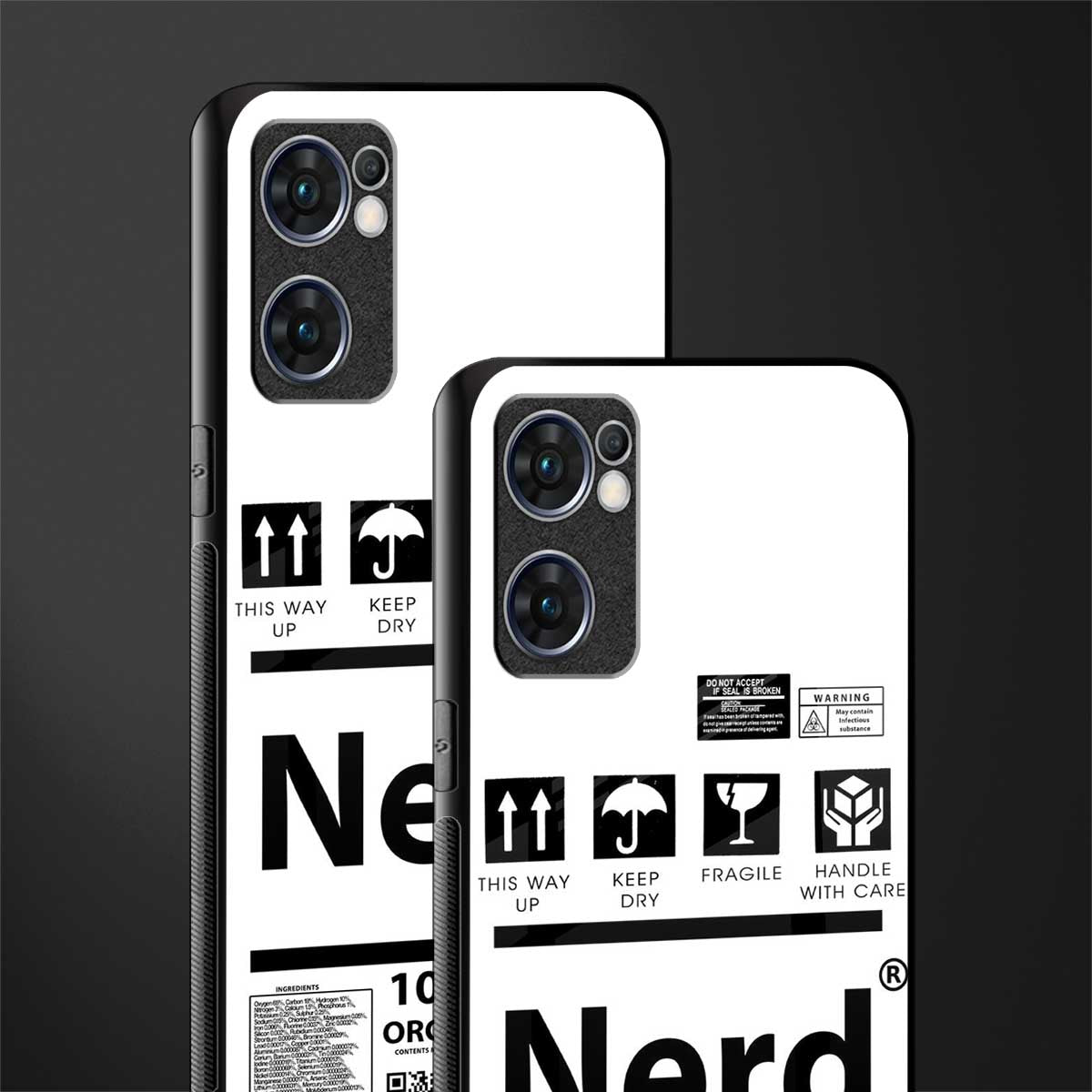 nerd white label glass case for oppo reno7 5g image-2