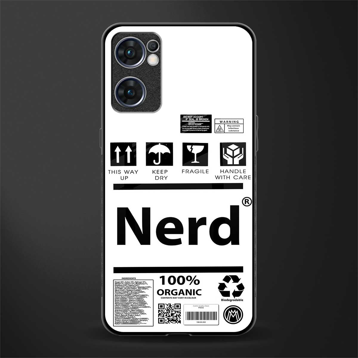 nerd white label glass case for oppo reno7 5g image