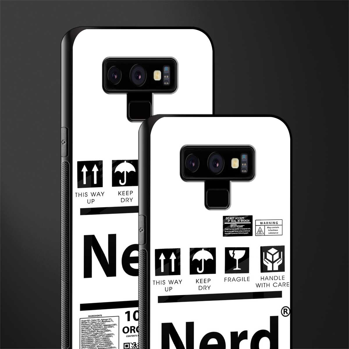 nerd white label glass case for samsung galaxy note 9 image-2