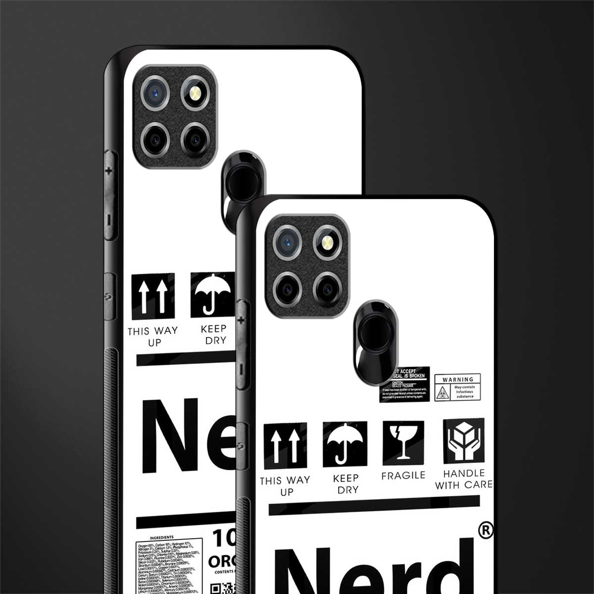 nerd white label glass case for realme narzo 30a image-2
