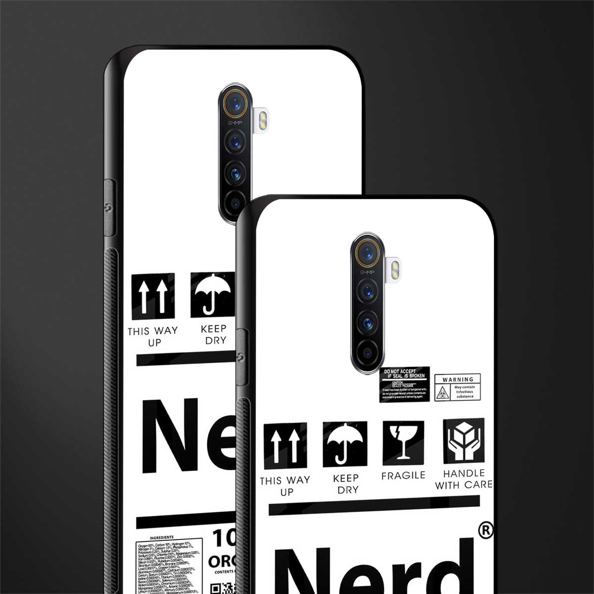 nerd white label glass case for realme x2 pro image-2