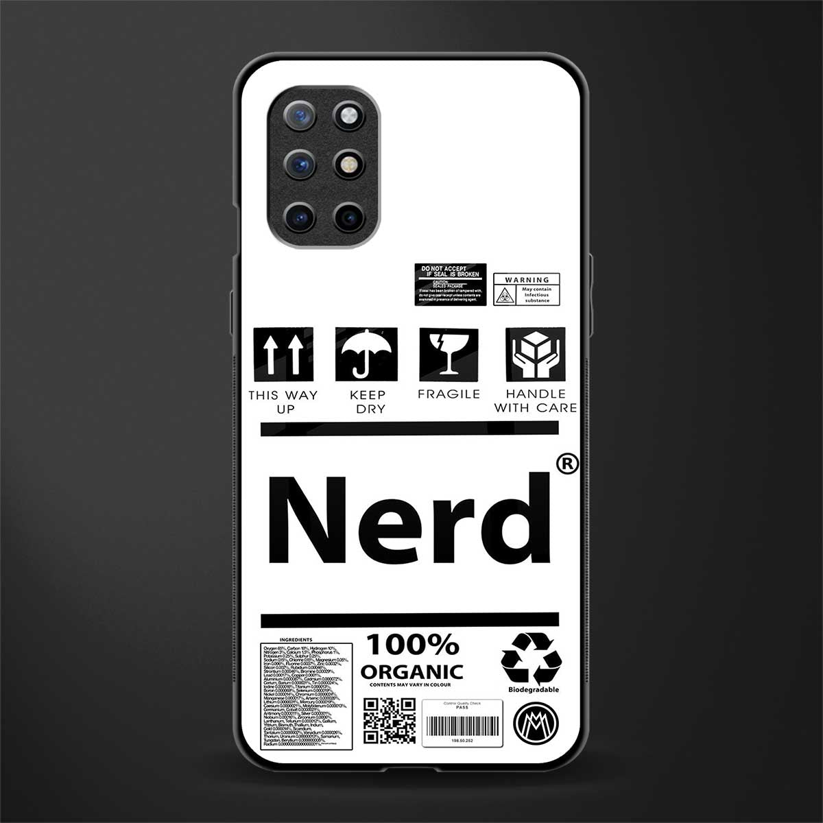 nerd white label glass case for oneplus 8t image