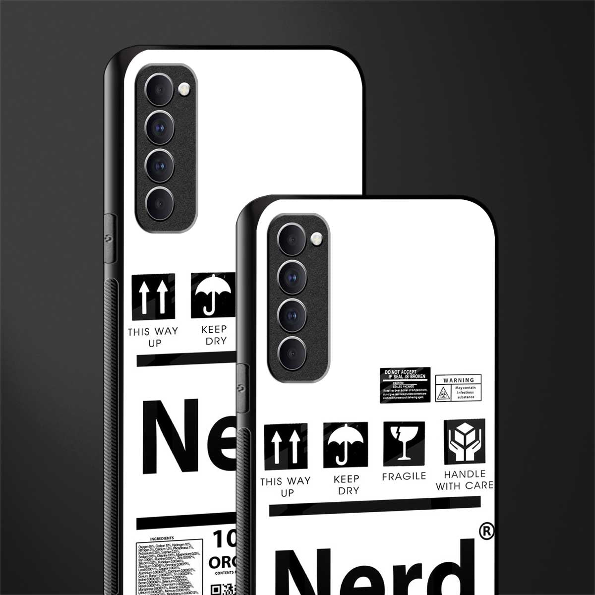 nerd white label glass case for oppo reno 4 pro image-2