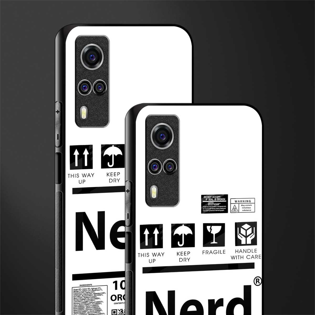 nerd white label glass case for vivo y51 image-2