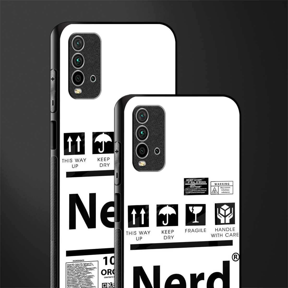 nerd white label glass case for redmi 9 power image-2