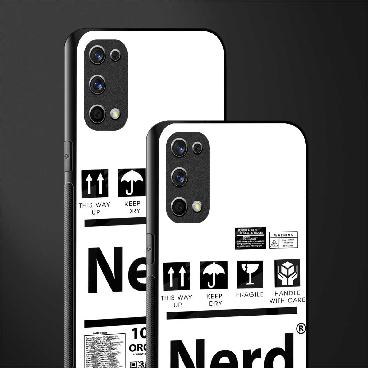 nerd white label glass case for realme x7 pro image-2