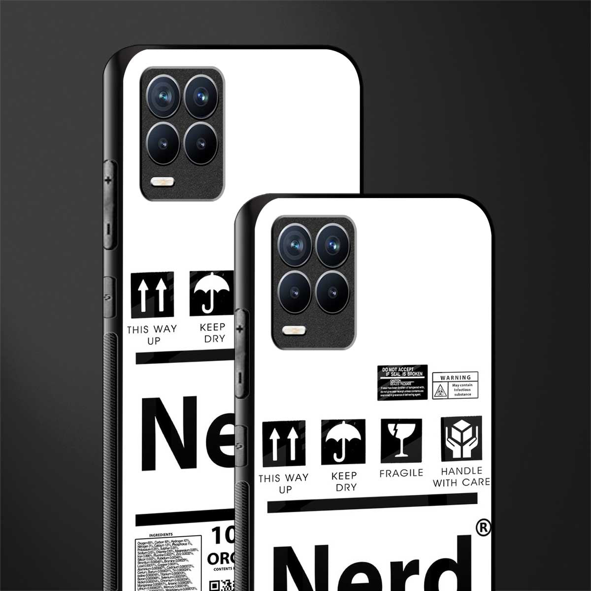 nerd white label glass case for realme 8 pro image-2