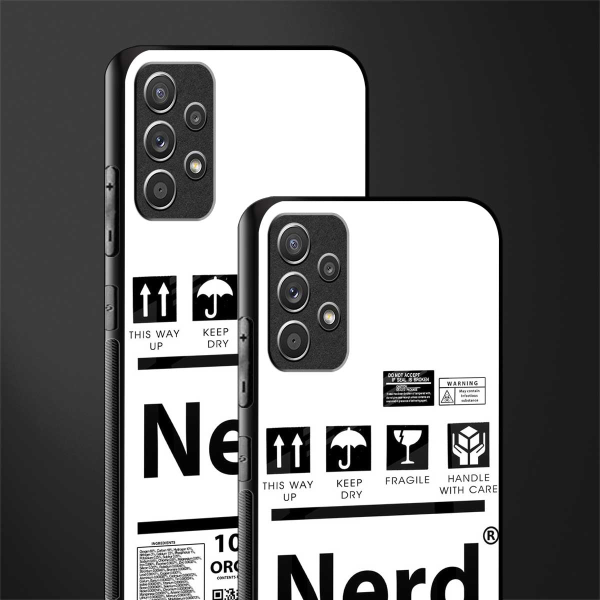 nerd white label glass case for samsung galaxy a72 image-2