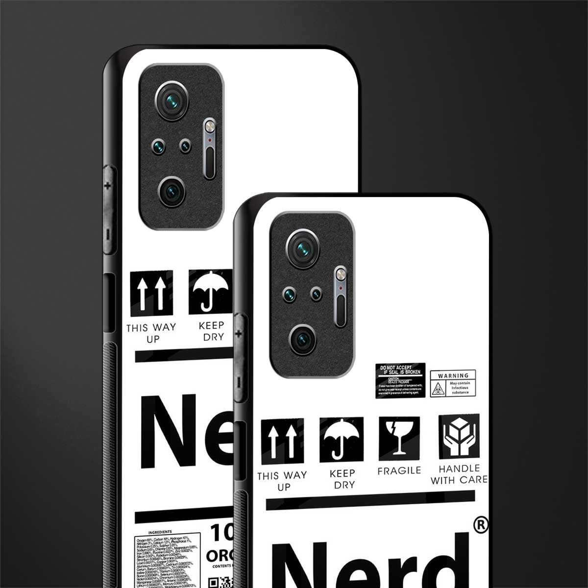 nerd white label glass case for redmi note 10 pro image-2
