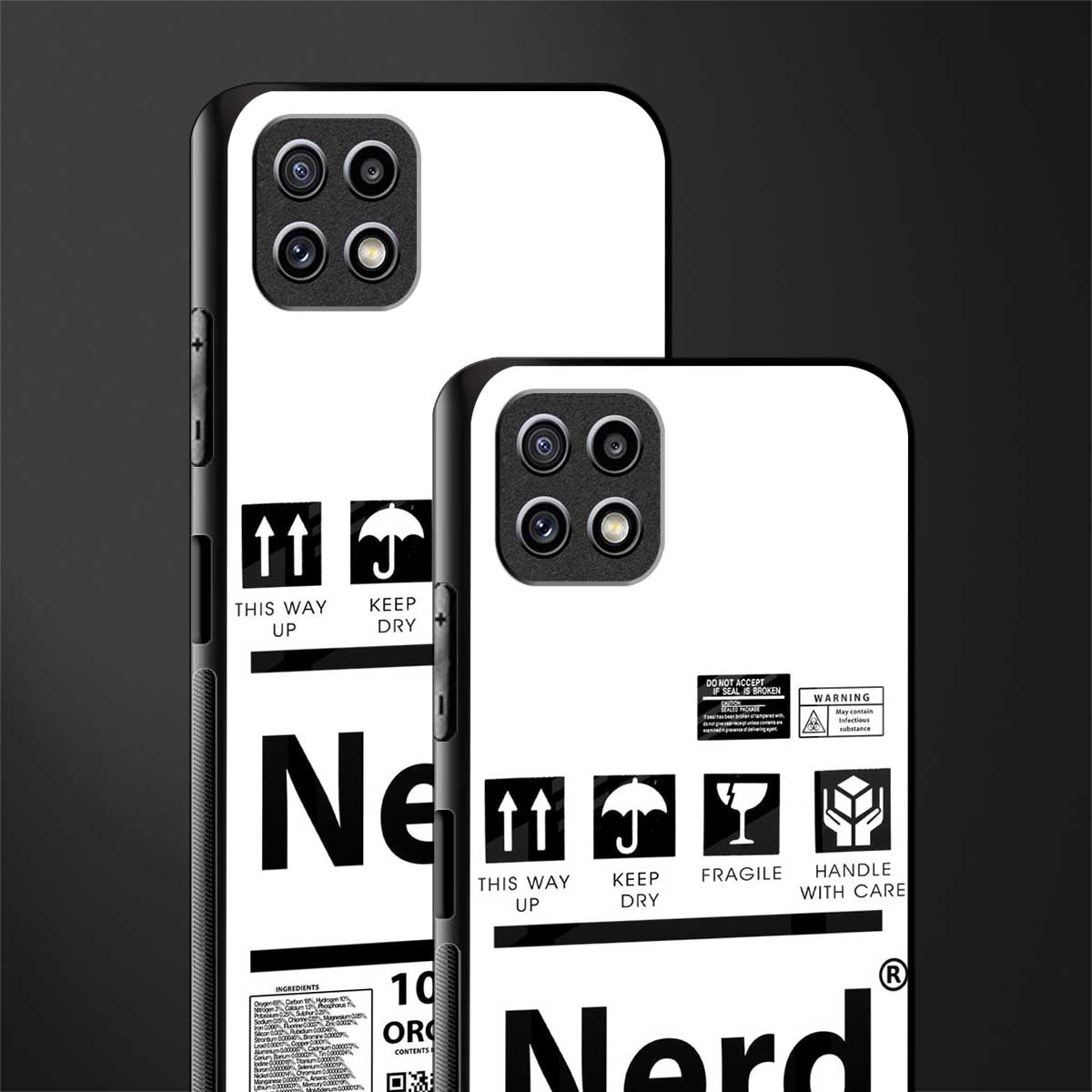 nerd white label glass case for samsung galaxy a22 5g image-2
