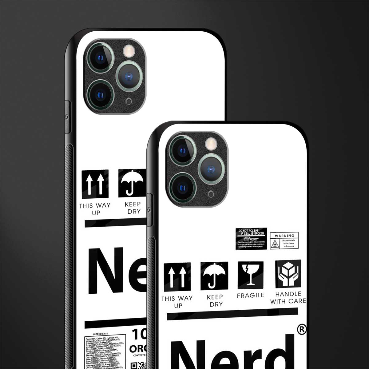 nerd white label glass case for iphone 11 pro image-2