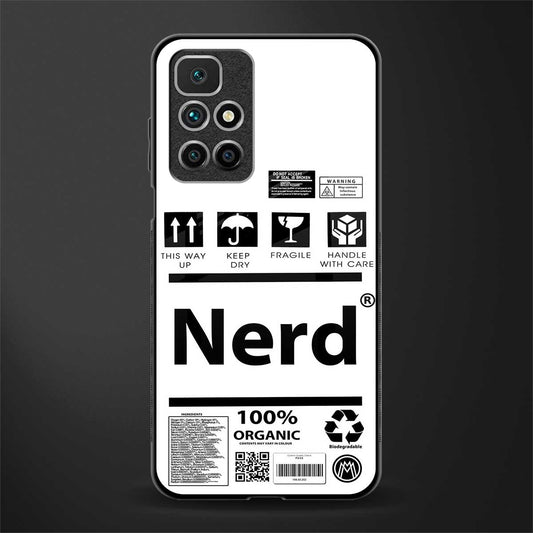 nerd white label glass case for redmi 10 prime image