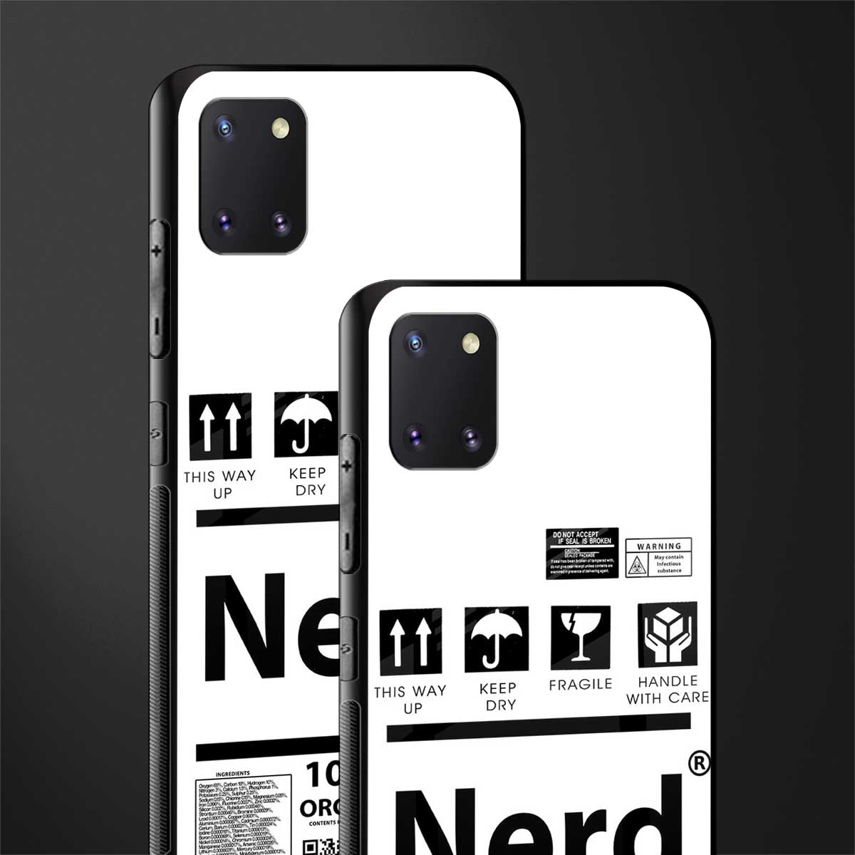 nerd white label glass case for samsung a81 image-2