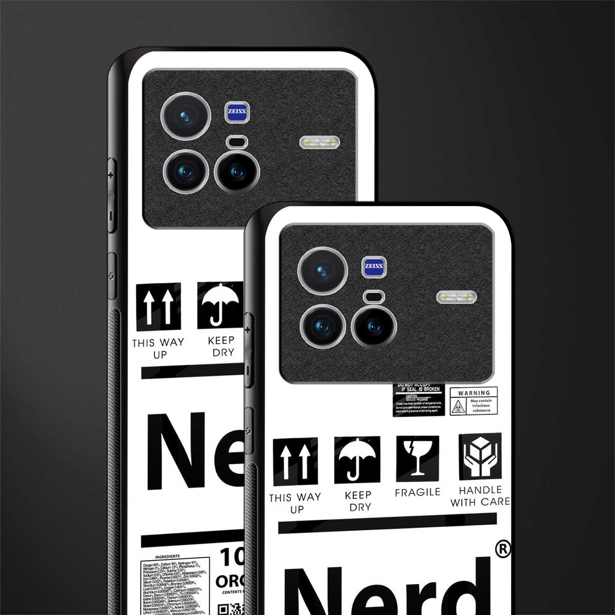 nerd white label glass case for vivo x80 image-2