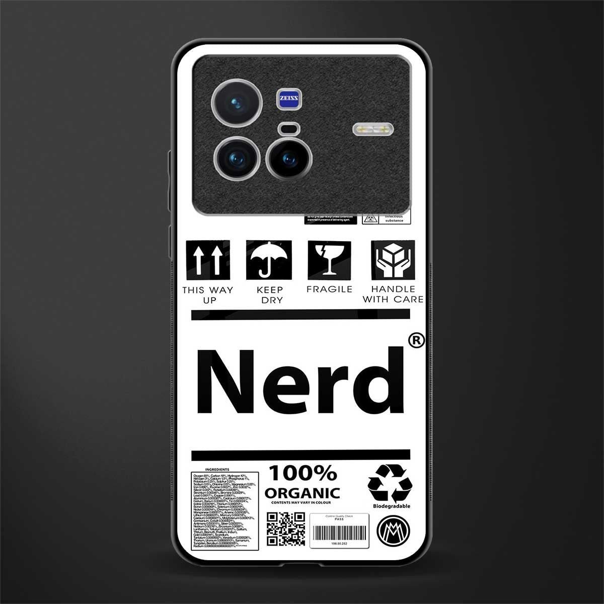 nerd white label glass case for vivo x80 image