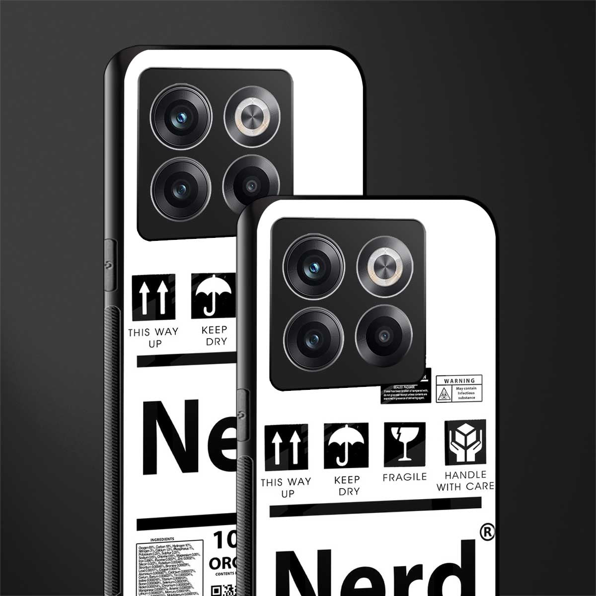nerd white label back phone cover | glass case for oneplus 10t