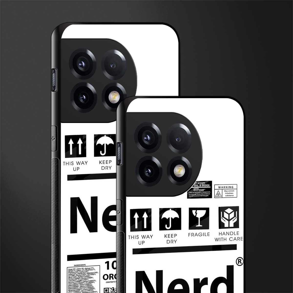 nerd white label back phone cover | glass case for oneplus 11r