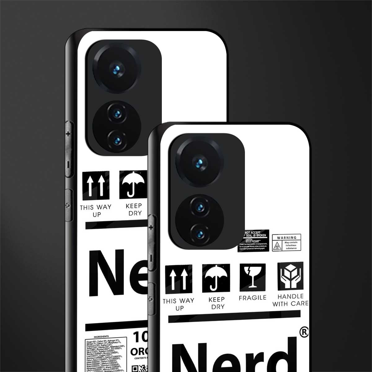 nerd white label back phone cover | glass case for vivo t1 44w 4g