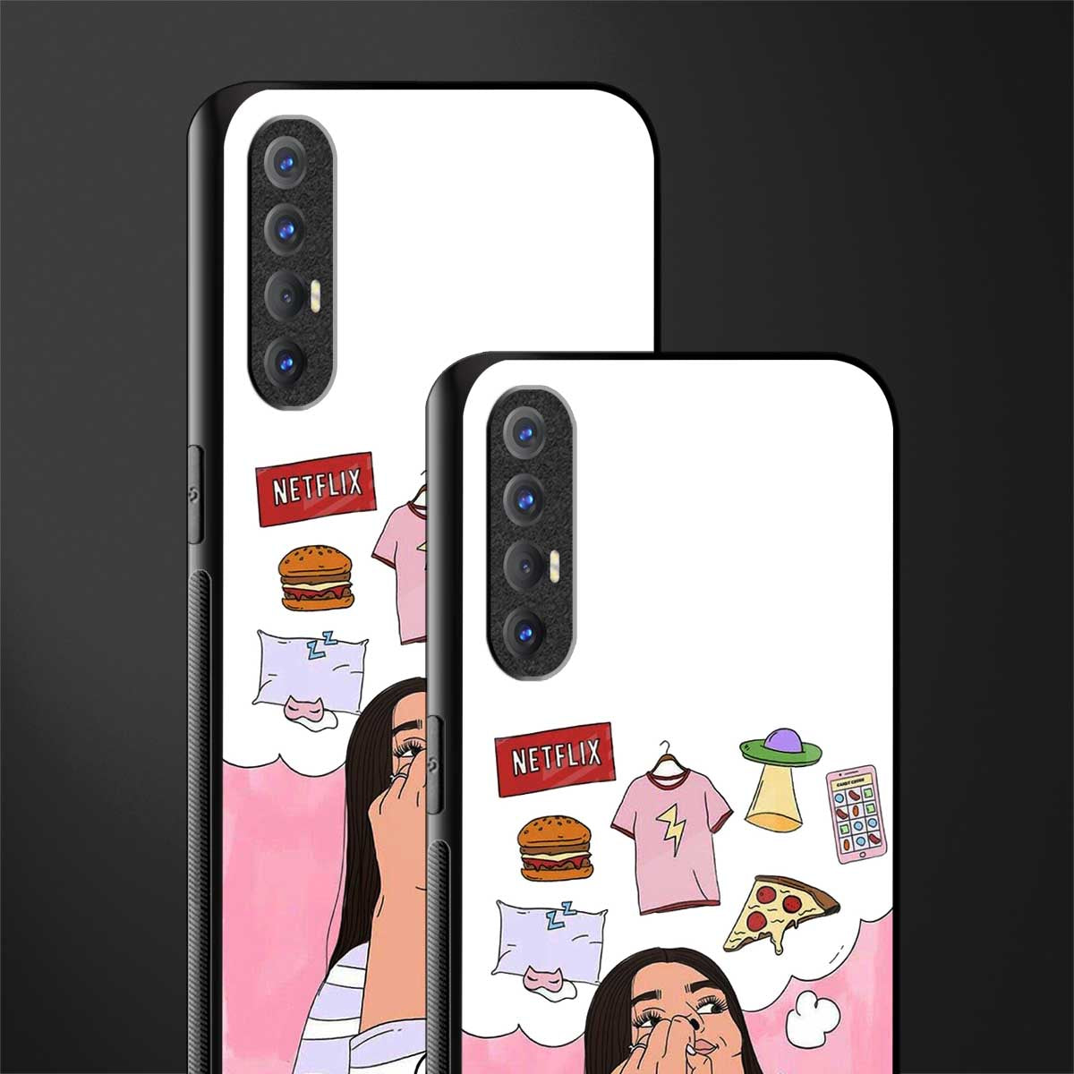 netflix and chill glass case for oppo reno 3 pro image-2