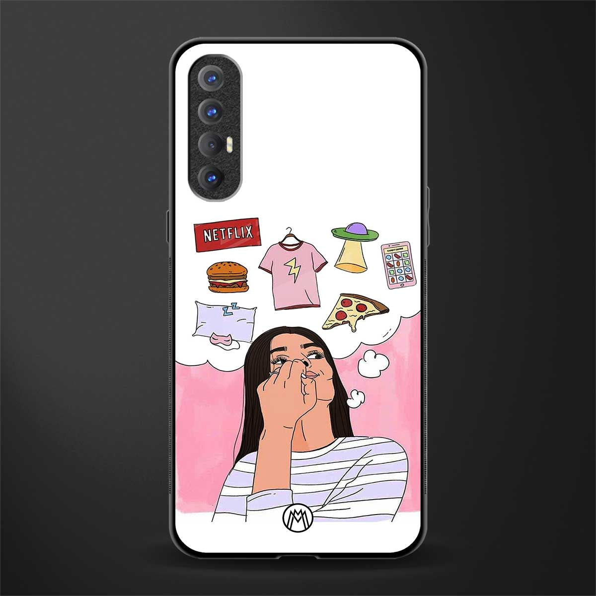netflix and chill glass case for oppo reno 3 pro image