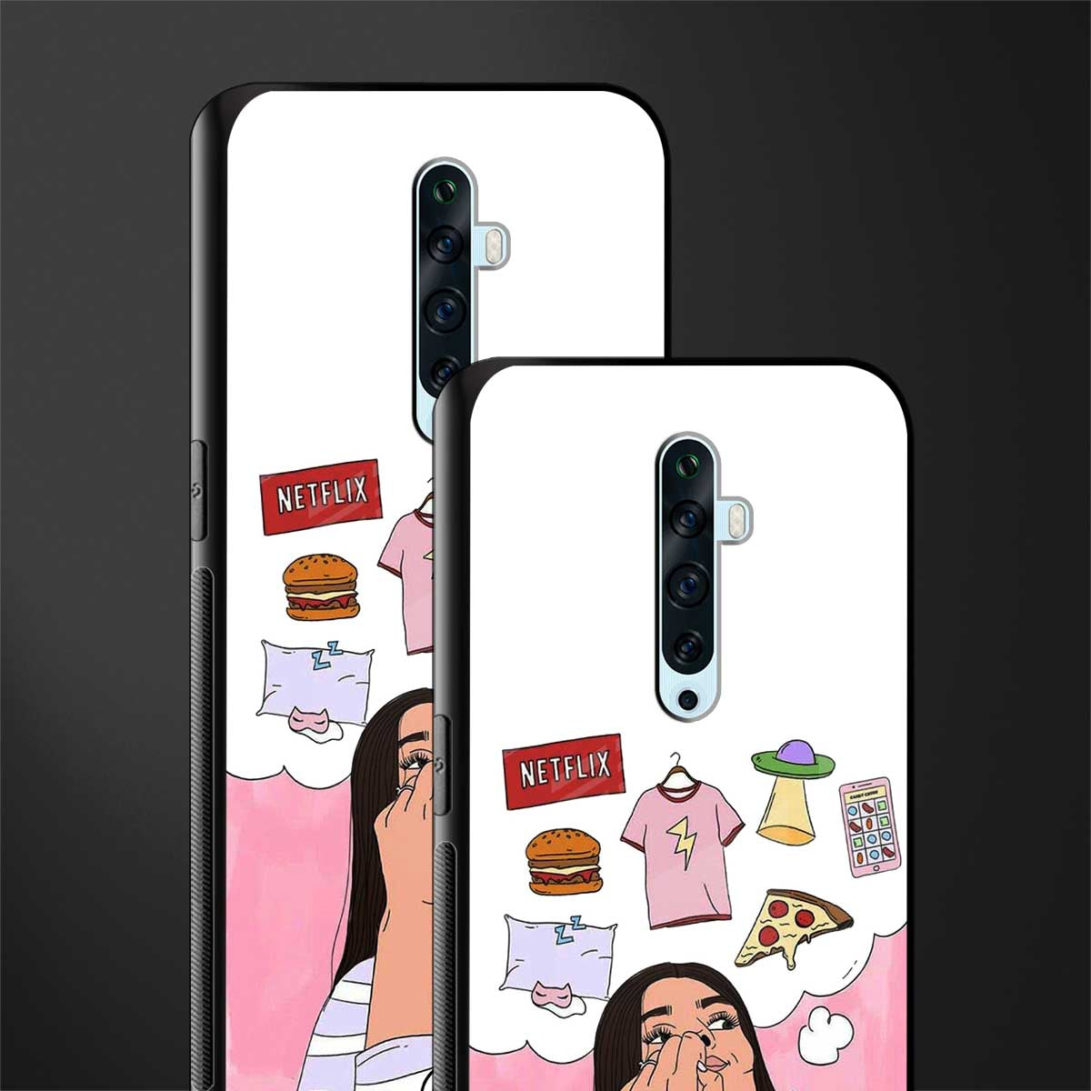 netflix and chill glass case for oppo reno 2f image-2