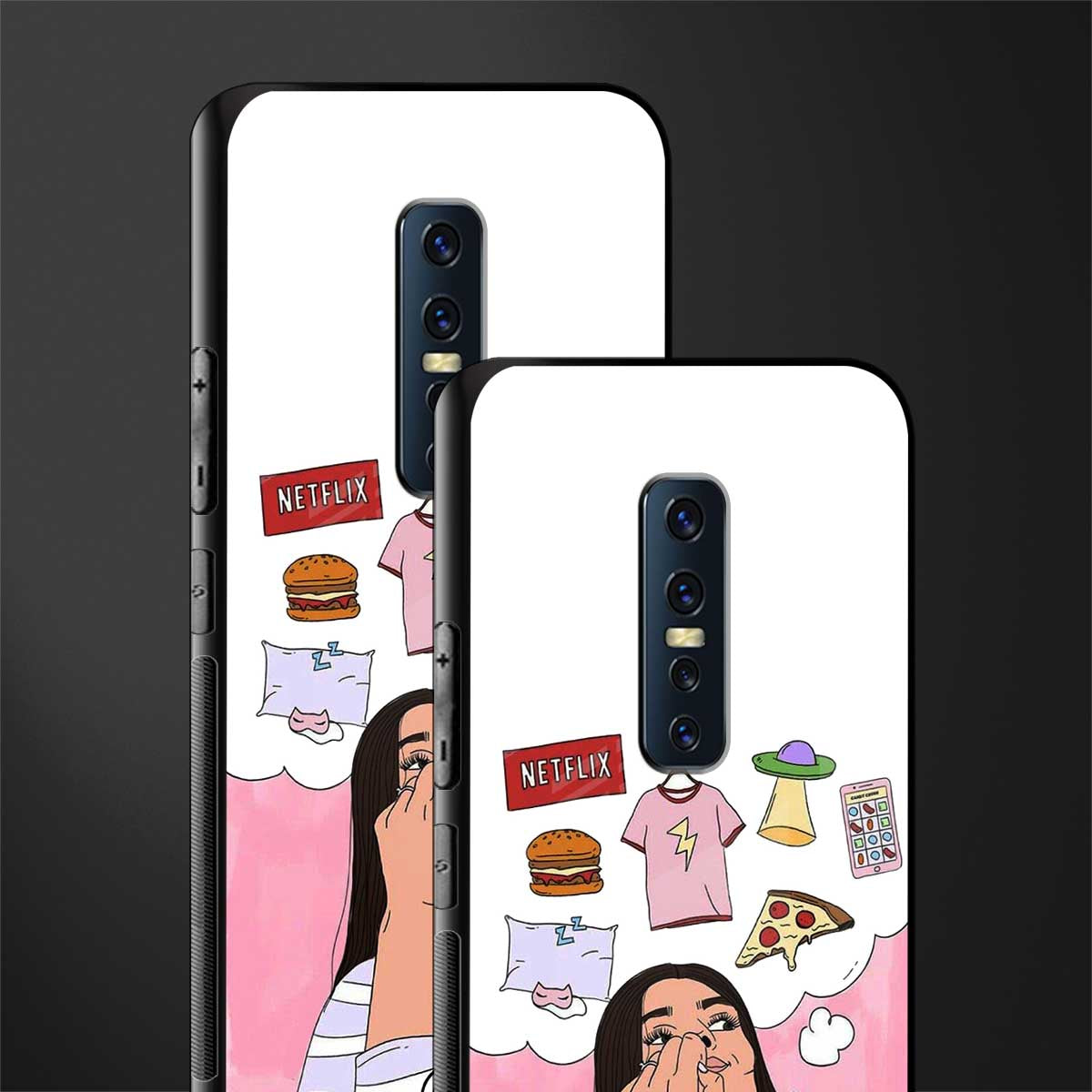 netflix and chill glass case for vivo v17 pro image-2