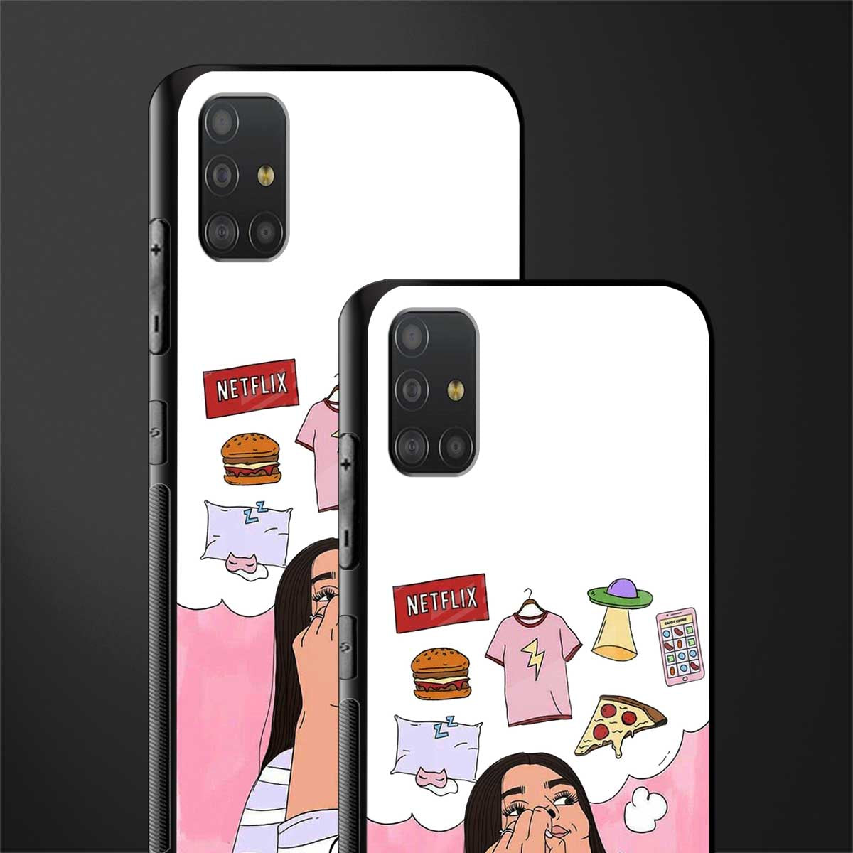 netflix and chill glass case for samsung galaxy a51 image-2