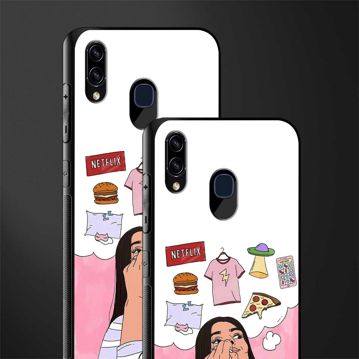 netflix and chill glass case for samsung galaxy a30 image-2