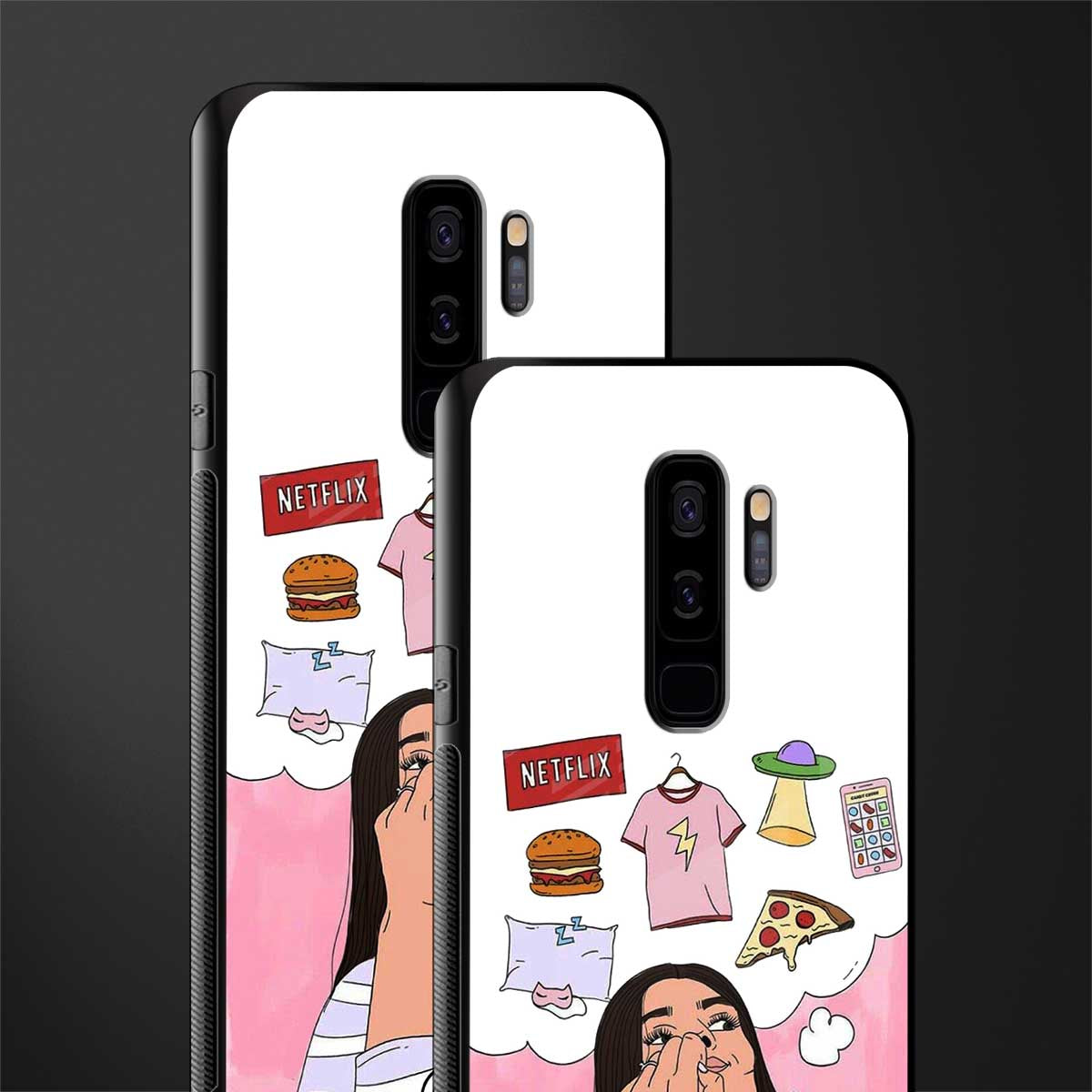 netflix and chill glass case for samsung galaxy s9 plus image-2