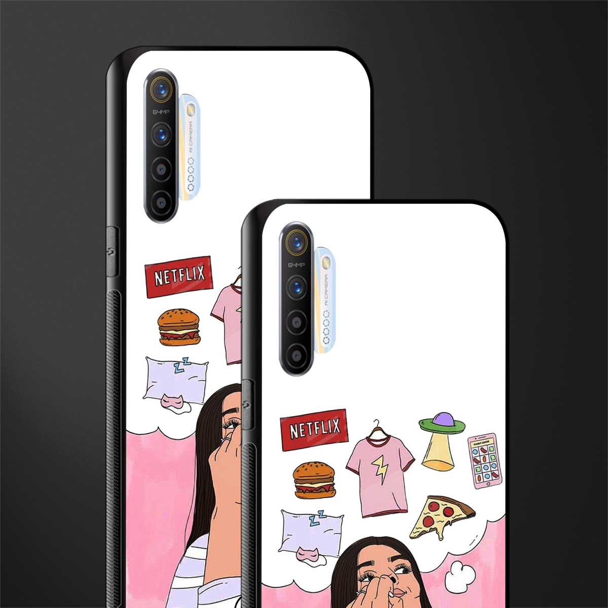 netflix and chill glass case for realme x2 image-2