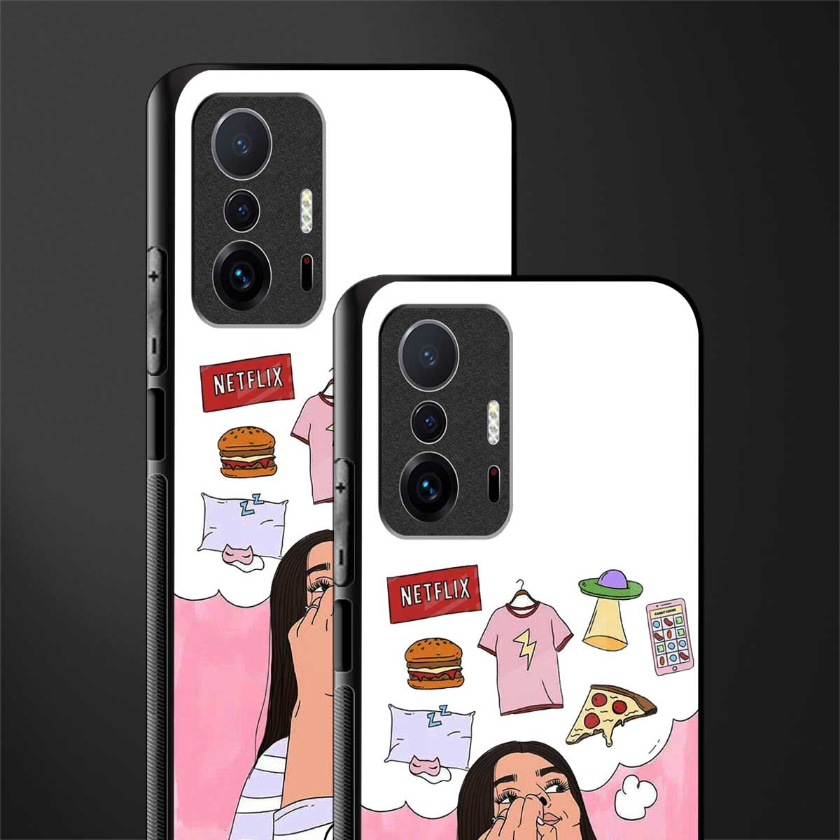 netflix and chill glass case for mi 11t pro 5g image-2