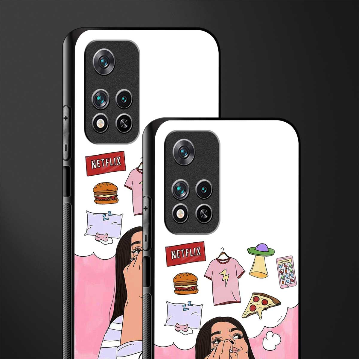 netflix and chill glass case for poco m4 pro 5g image-2
