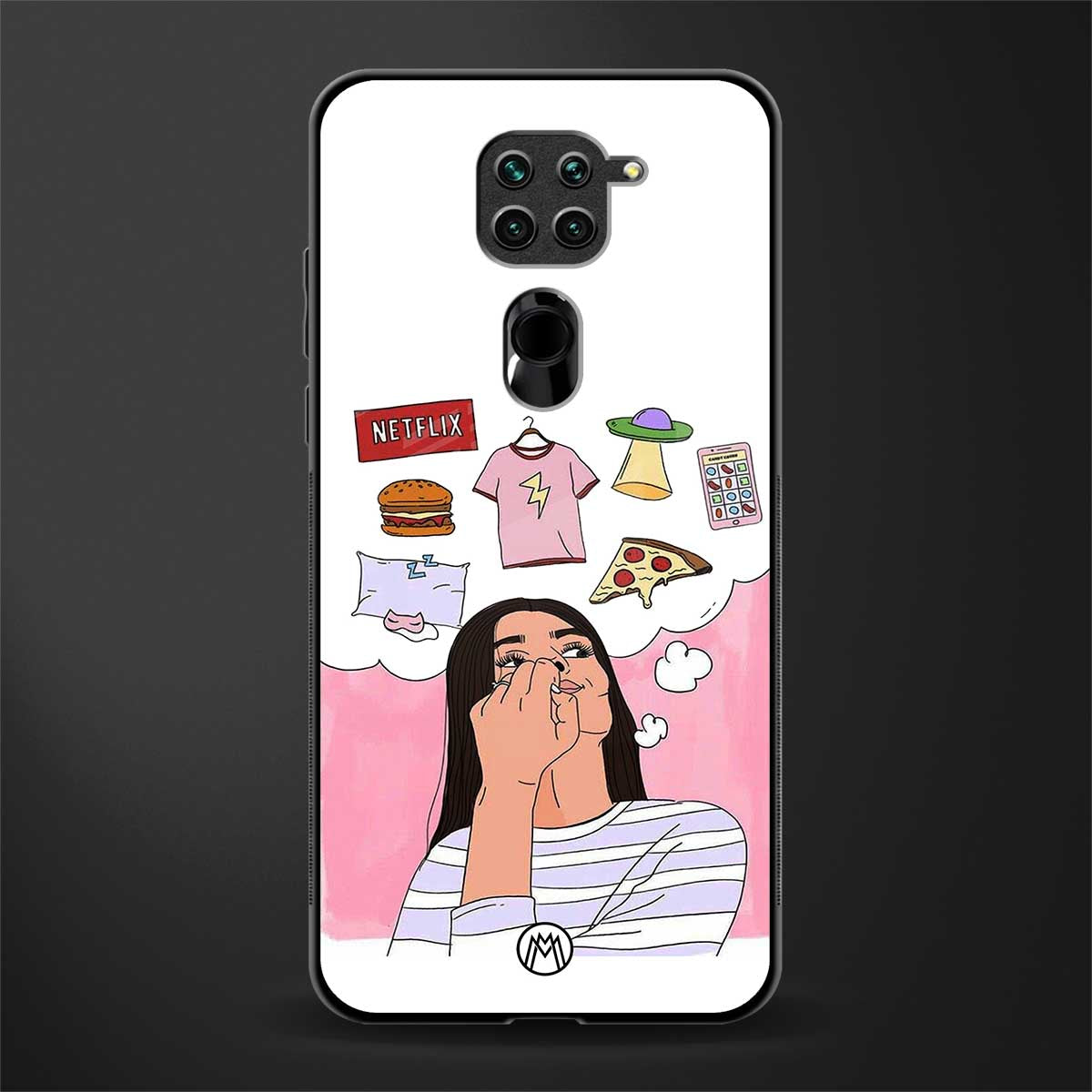 netflix and chill glass case for redmi note 9 image