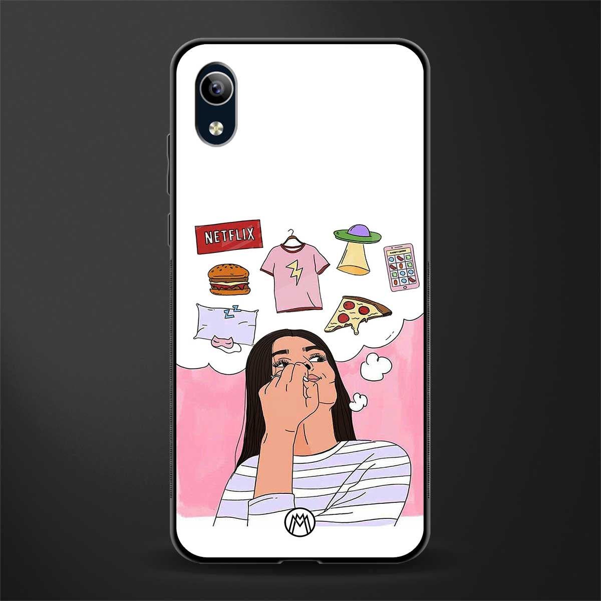 netflix and chill glass case for vivo y91i image