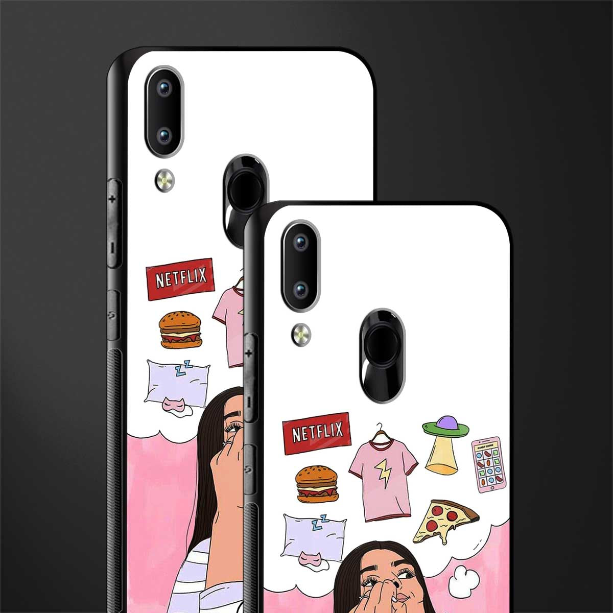 netflix and chill glass case for vivo y91 image-2