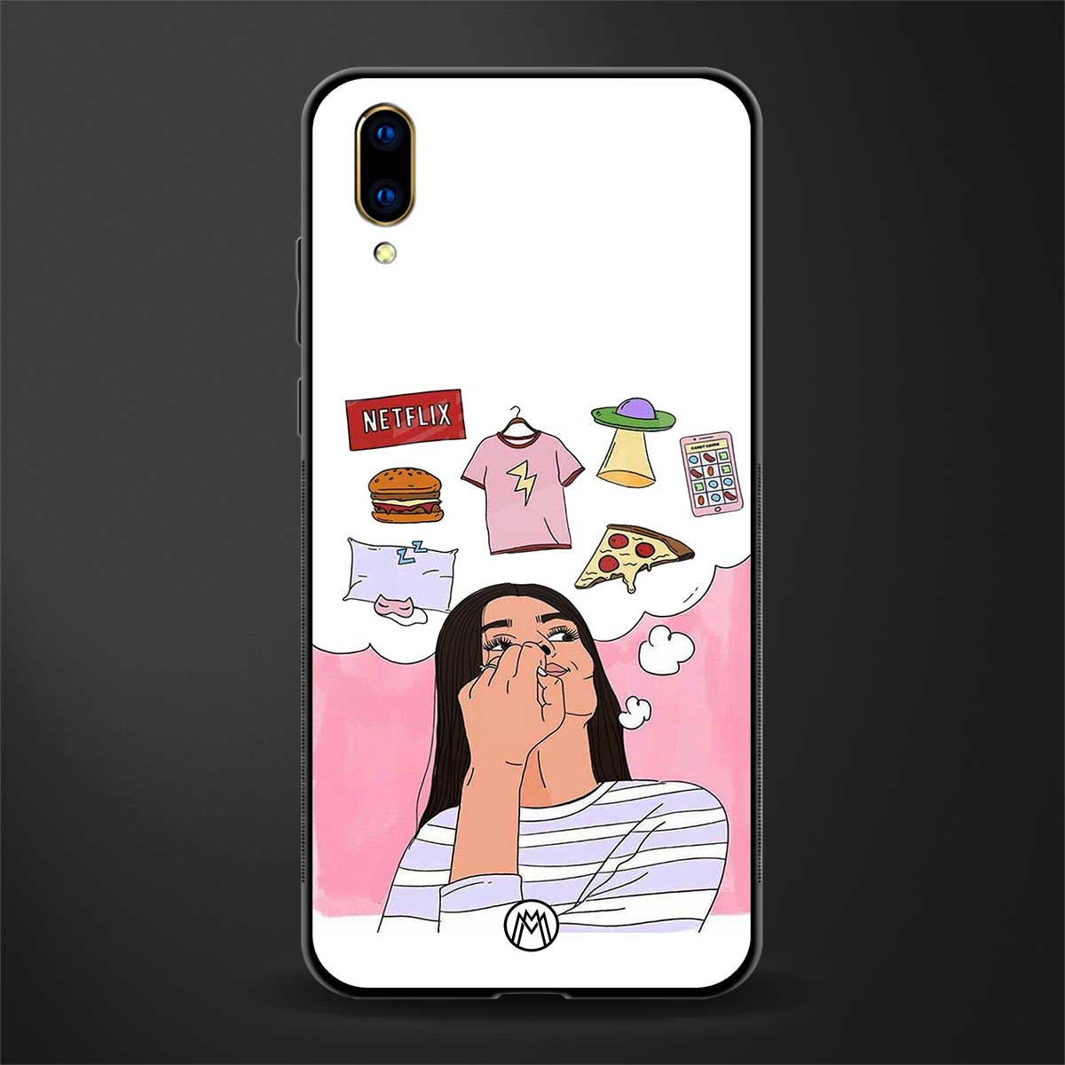 netflix and chill glass case for vivo v11 pro image