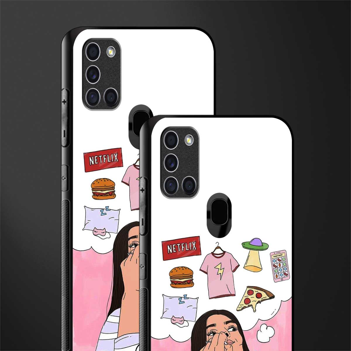 netflix and chill glass case for samsung galaxy a21s image-2
