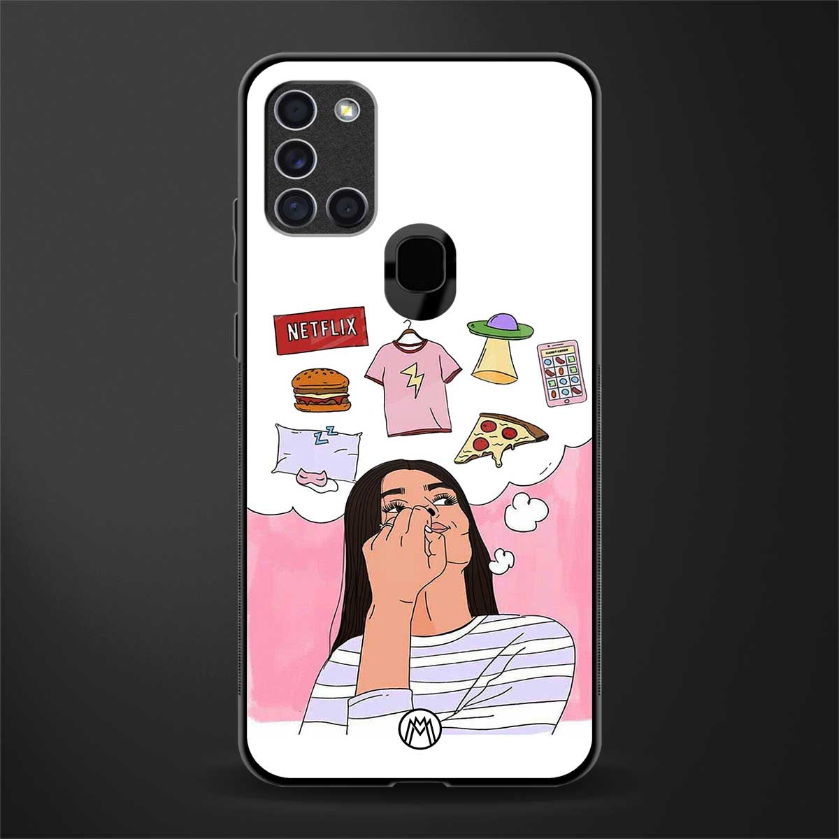 netflix and chill glass case for samsung galaxy a21s image