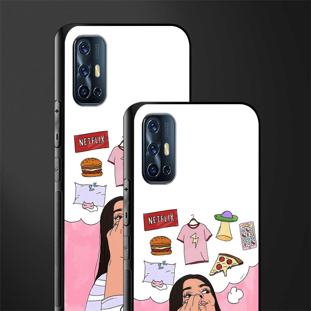 netflix and chill glass case for vivo v17 image-2