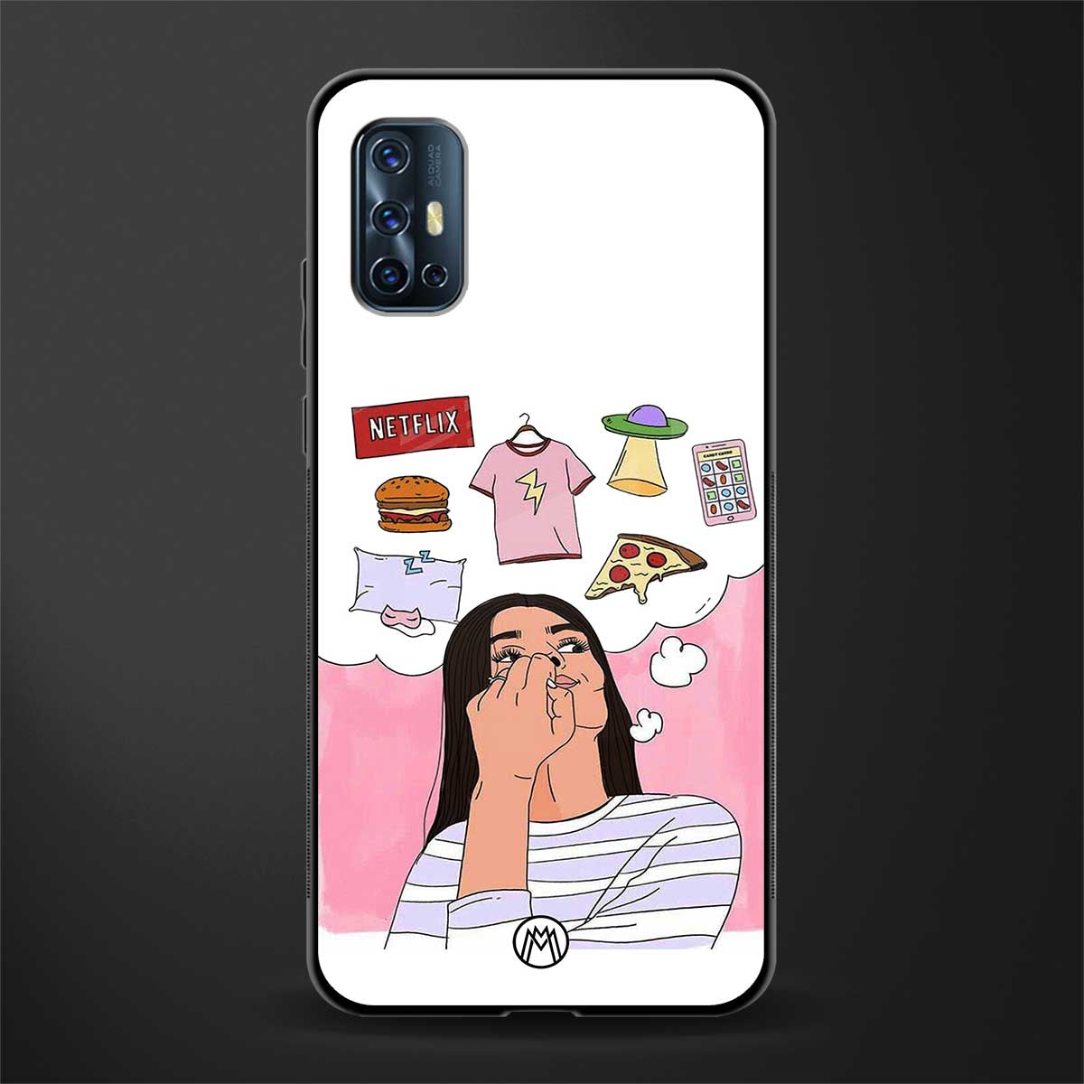 netflix and chill glass case for vivo v17 image