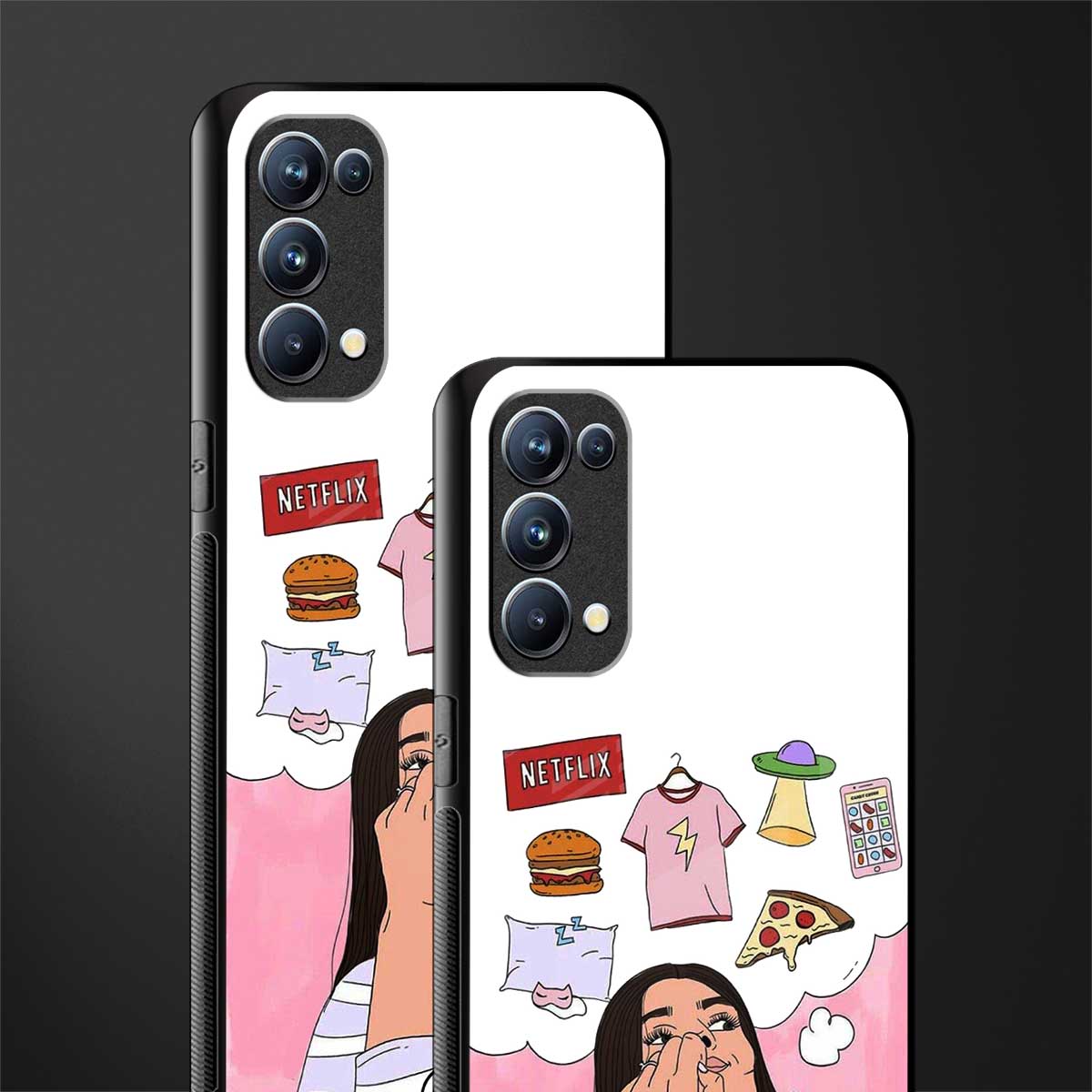 netflix and chill back phone cover | glass case for oppo reno 5