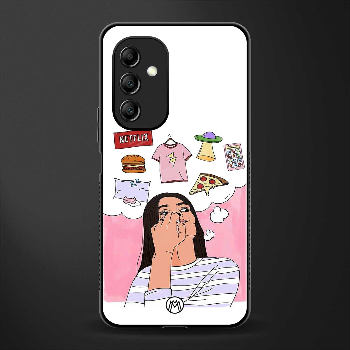 netflix and chill back phone cover | glass case for samsung galaxy a14 5g
