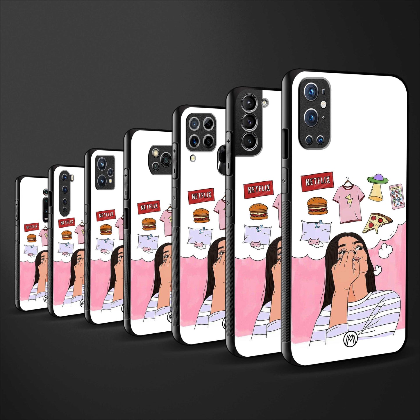 netflix and chill glass case for oppo reno 3 pro image-3