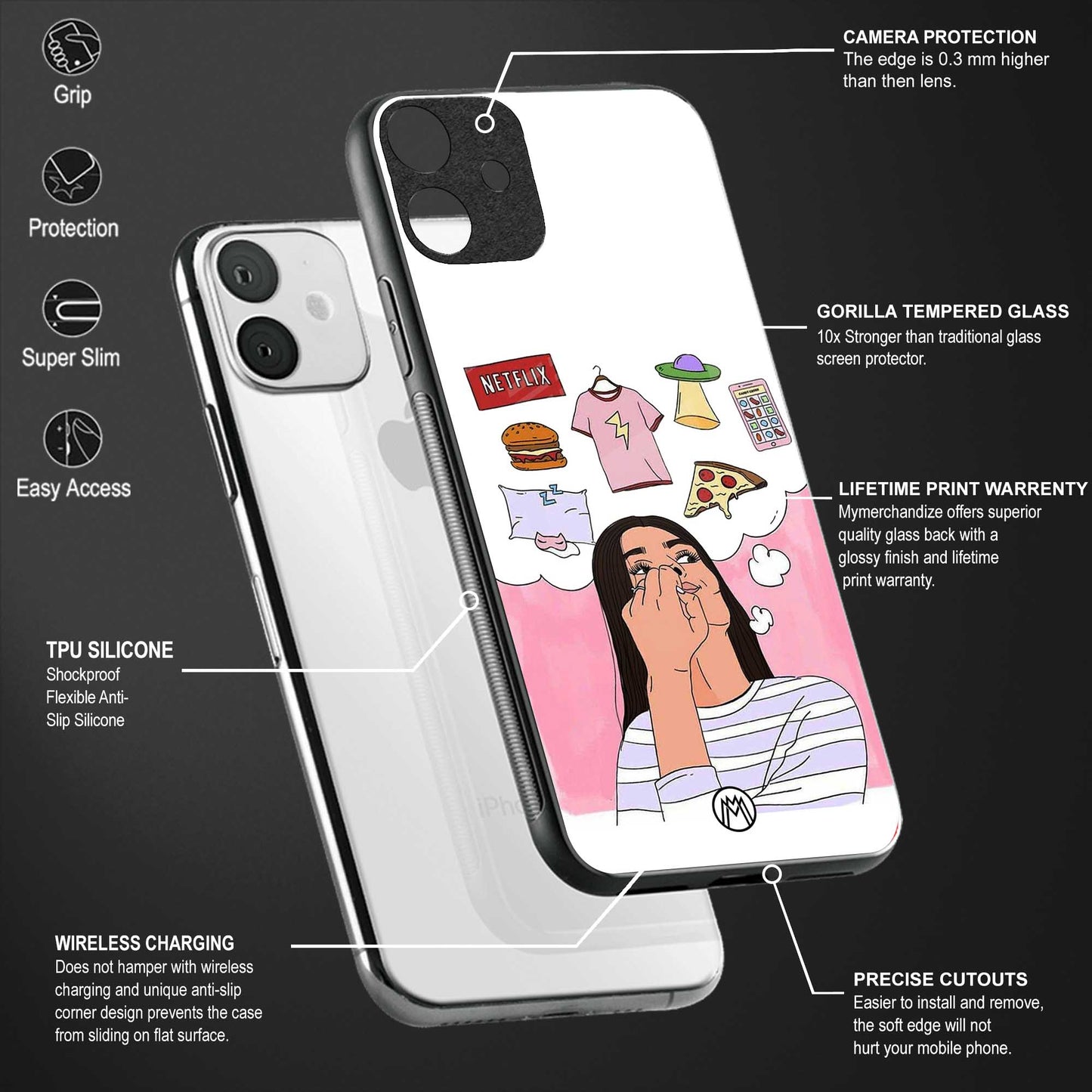 netflix and chill glass case for oppo reno 3 pro image-4