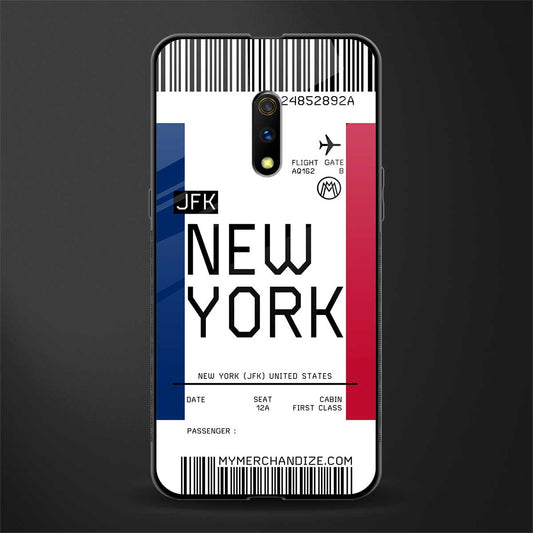 new york boarding pass glass case for realme x